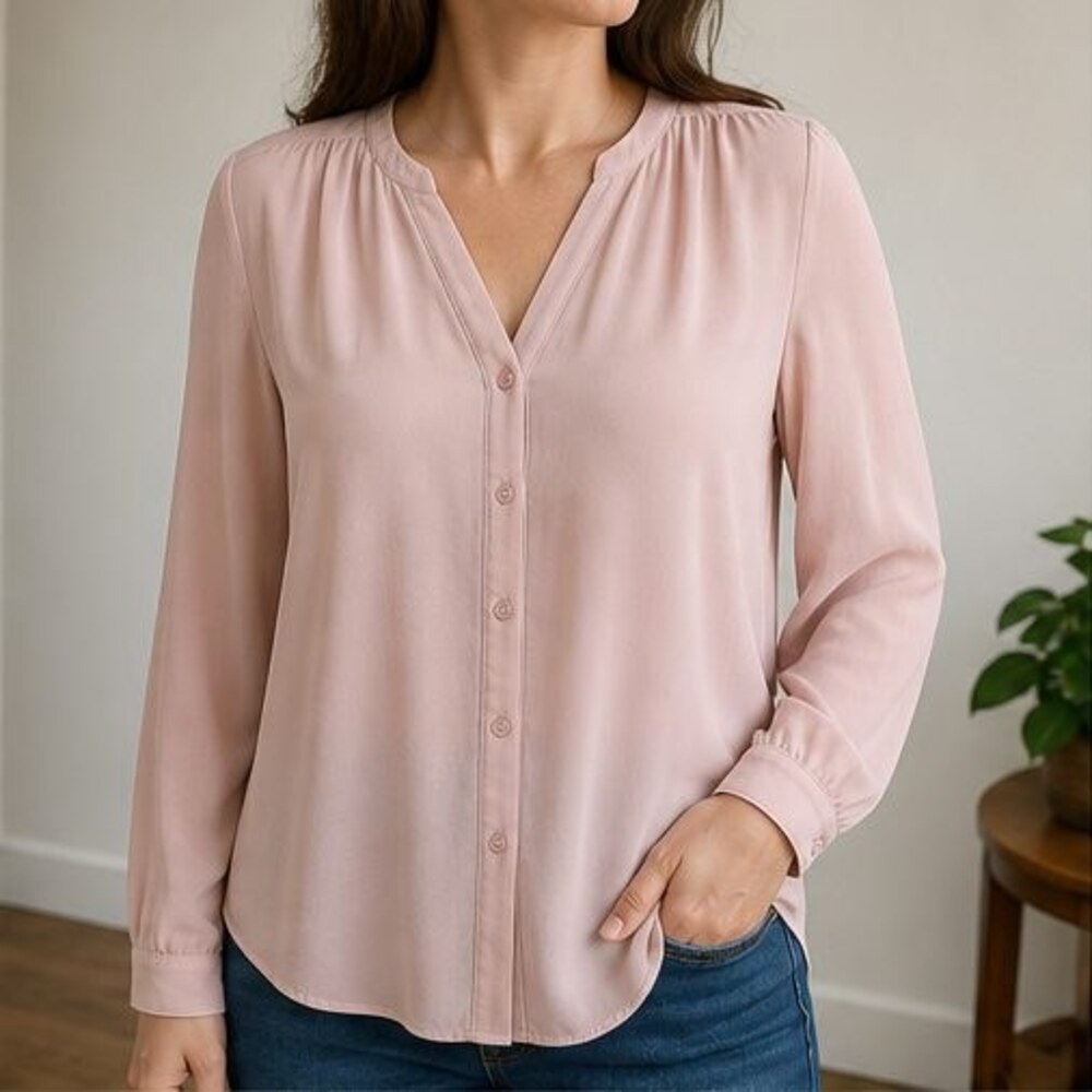 Blush Ruffle Blouse - Picture 2 of 6
